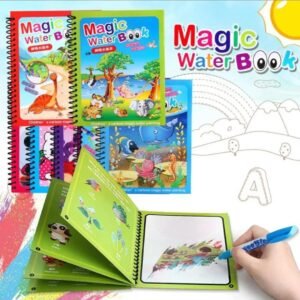 Magic Water Book, Water Drawing Book, Reusable Doddle Book with Pen for Kids